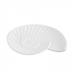 Bandeja Decorativa Centro Mesa Vaciabolsillos Concha Mar Madera Blanca Decoración Playa 23 cm