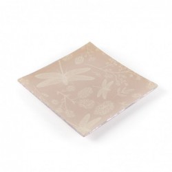 Bandeja joyero vaciabolsillos de cristal LIBELULAS 10x10 cm