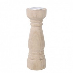 Candelabro de madera NATURAL 17 cm