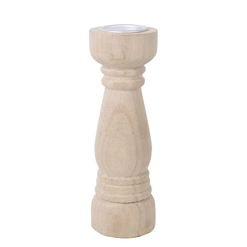 Candelabro de madera NATURAL 17 cm