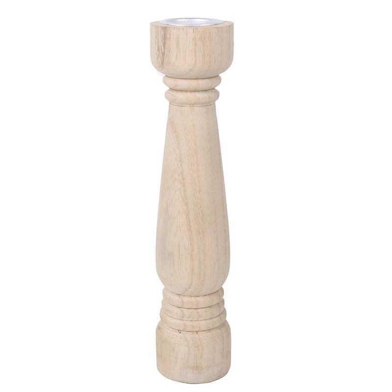 Candelabro de madera NATURAL 23 cm