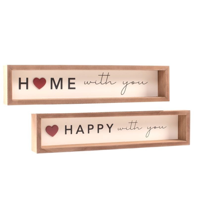 Decoracion de sobremesa o pared HOME / LOVE x2 modelos 45x10 cm