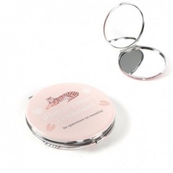 Espejo para Bolso Bolsillo Redondo Compacto Plegable Tigre Rosa Regalo 7 cm