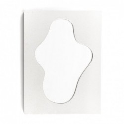 Espejo Pared Decorativo Forma Irregular Metal Blanco Elegante Moderno 30x40 cm