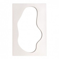 Espejo Pared Decorativo Forma Irregular Metal Blanco Elegante Moderno 40x60 cm