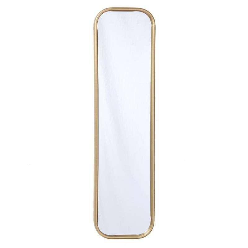 Espejo Pared Decorativo Rectangular Largo Estrecho Metal Dorado Elegante 21x84 cm