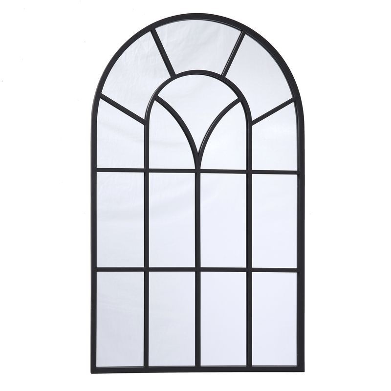 Espejo Pared Decorativo Ventana Ventanal Clásico Largo Metal Negro Elegante 61x96 cm