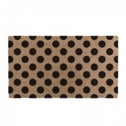 Felpudo Entrada Antideslizante Coco Natural Topos Marrón y Negro 40x70 cm
