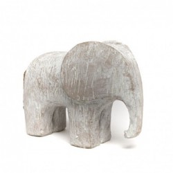 Figura Decorativa Elefante Resina Minimalista Efecto Cemento Gris 15 cm