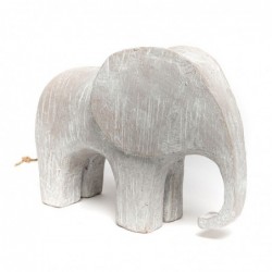 Figura Decorativa Elefante Resina Minimalista Efecto Cemento Gris 18 cm