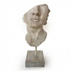 Figura Decorativa Escultura Busto Mujer Clásica Antigua Rota Resina Efecto Piedra Elegante 27 cm
