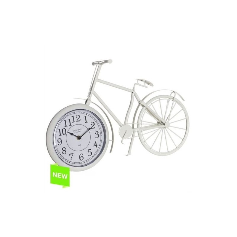 Reloj Forma de Bici Crema 49x32 cm