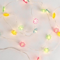 Guirnalda Decorativa Flores Colores Luces LED Pilas AA Niño Niña 220 cm