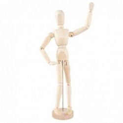 Maniquí Pequeño Cuerpo Humano Figura Decorativa Articulada para Dibujo Muñeco con Articulaciones Flexibles 33 cm