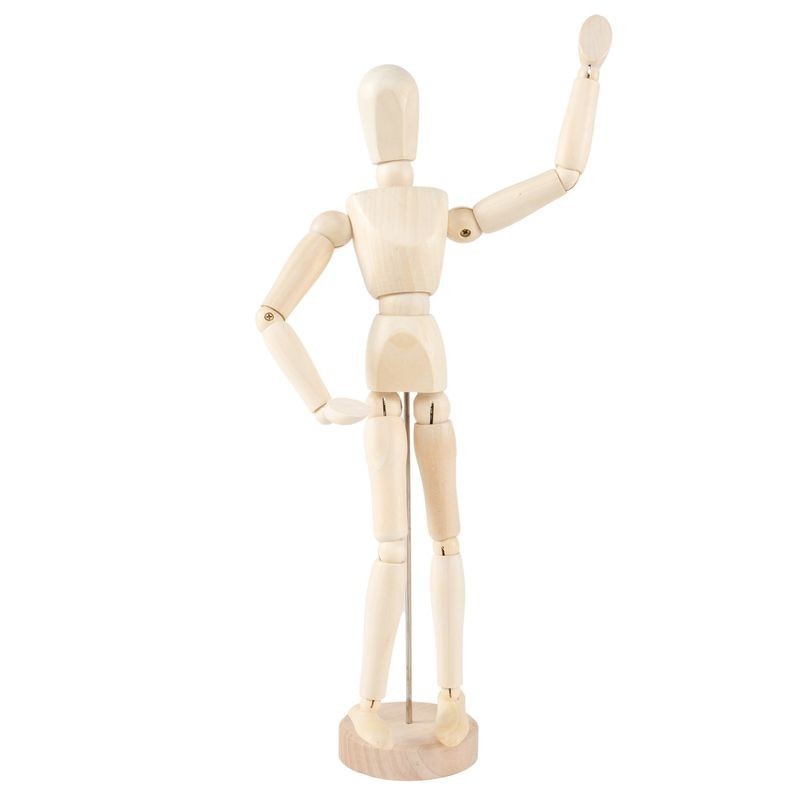 Maniquí Pequeño Cuerpo Humano Figura Decorativa Articulada para Dibujo Muñeco con Articulaciones Flexibles 33 cm