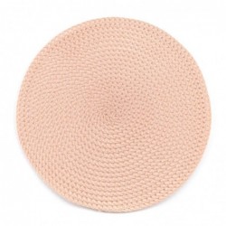 Mantel Mesa Individual Decorativo Redondo Algodón Trenzado Rosa Boho 38 cm