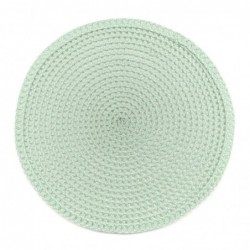Mantel Mesa Individual Decorativo Redondo Algodón Trenzado Turquesa Boho 38 cm