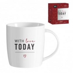 Mug Taza Cerámica 350ML Blanca Love Today Amor 10 cm