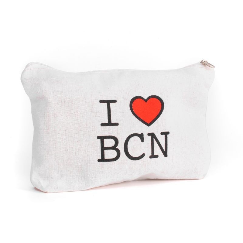 Neceser Viaje Estuche Maquillaje Blanco I Love BCN Barcelona 31 cm