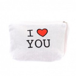 Neceser Viaje Estuche Maquillaje Blanco I Love You Te Quiero 31 cm