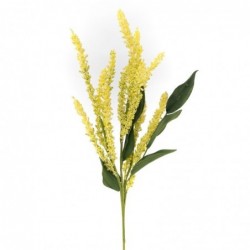 Rama Tallo Flores Artificiales Plástico Acacia Amarillas Decoración Floral para Jarrón 53 cm