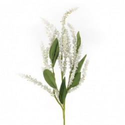 Rama Tallo Flores Artificiales Plástico Blancas Decoración Floral para Jarrón 53 cm