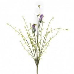 Rama Tallo Ramo Flores Artificiales Plástico Margarita Lavanda Decoración Floral para Jarrón 56 cm