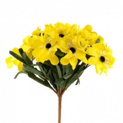 Ramo Flores Artificiales Plástico Margaritas Amarillas Decoración Floral para Jarrón 25 cm