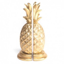 Set 2 Sujetalibros Decorativo Piña Dorada Elegante Despacho Salón 24 cm