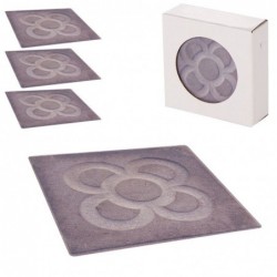 Set de 4 Posavasos Cerámica Decorativos Panot Barcelona Gris 10 cm