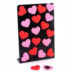 Set de x2 Imán Nevera Corazón de Goma Rojo y Rosa 4 cm