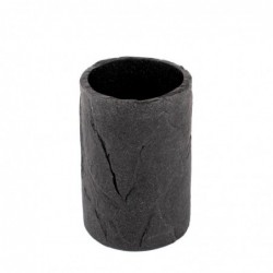 Vaso Baño Portacepillos Negro Efecto Roca Pizarra Elegante 11 cm