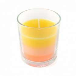 Vela Decorativa Colorida Naranja Rosa Vaso Cristal 9 cm