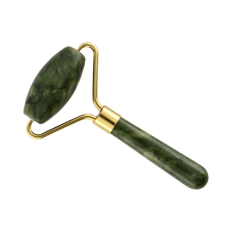 Masajeador de Jade con Rodillo en Baño Dorado