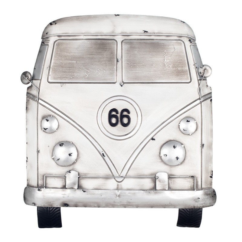 Adorno Decorativo Placa para Colgar Pared Furgoneta Vintage Blanca Ruta 66