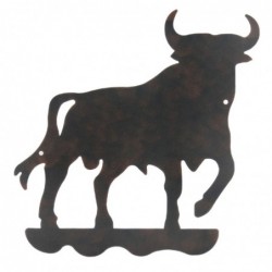 Adorno Decorativo Placa Pared Metal Silueta Toro Bravo Negro de España