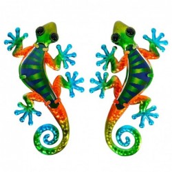 Adorno pared metalico figura decorativa LAGARTO multicolor x2 modelos decoración original 22