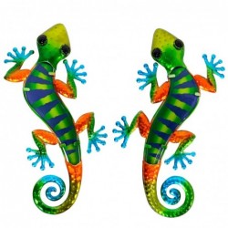 Adorno pared metalico figura decorativa LAGARTO multicolor x2 modelos decoración original 30 cm