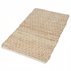 Alfombra de yute rectangular 120x70 cm color beige decoración rustica