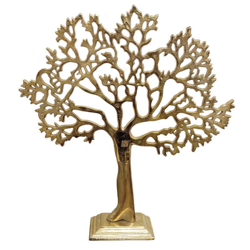Figura Decorativa Árbol de la Vida Metal Dorado
