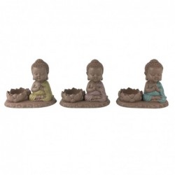 Figura Decorativa Buda de Resina con Portavelas