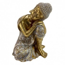 Figura Decorativa Buda de Resina Dorado