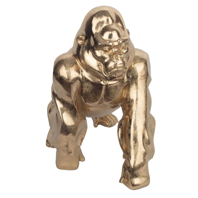 Figura decorativa de resina GORILA DORADO grande 28 cm