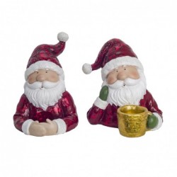 Figura decorativa de resina PAPA NOEL x2 modelos 17 cm decoracion navidad