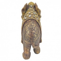 Figura Decorativa Elefante Hindú de Resina con Espejitos