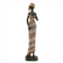 Figura Decorativa Mujer Africana de Resina con Brillantes