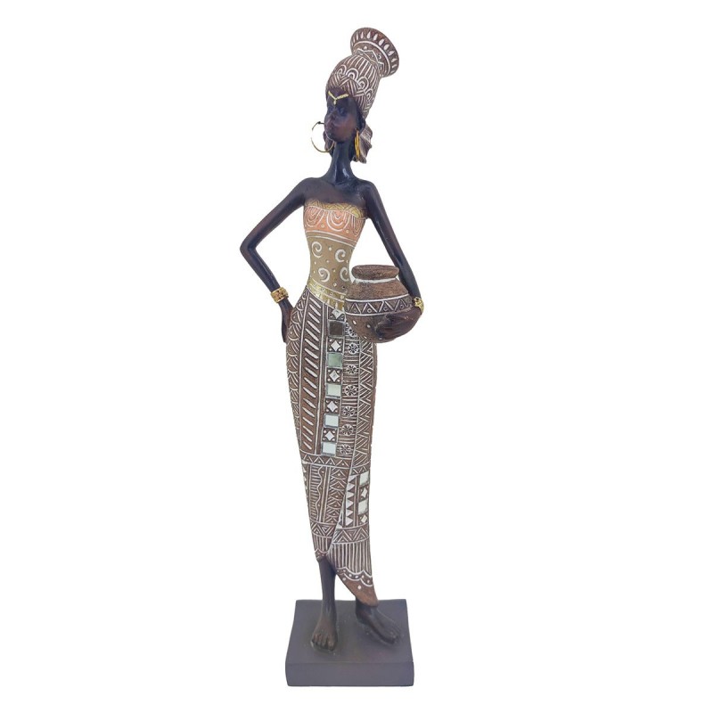 Figura Decorativa Mujer Africana de Resina