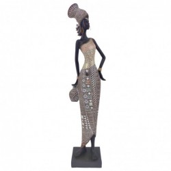 Figura Decorativa Mujer Africana de Resina