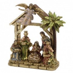 Figura Decorativa Nacimiento Pesebre Portal de Belén con Reyes Magos