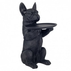 Figura Decorativa Perro Bulldog con Bandeja